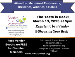 Taste of MetroWest exhibitor link