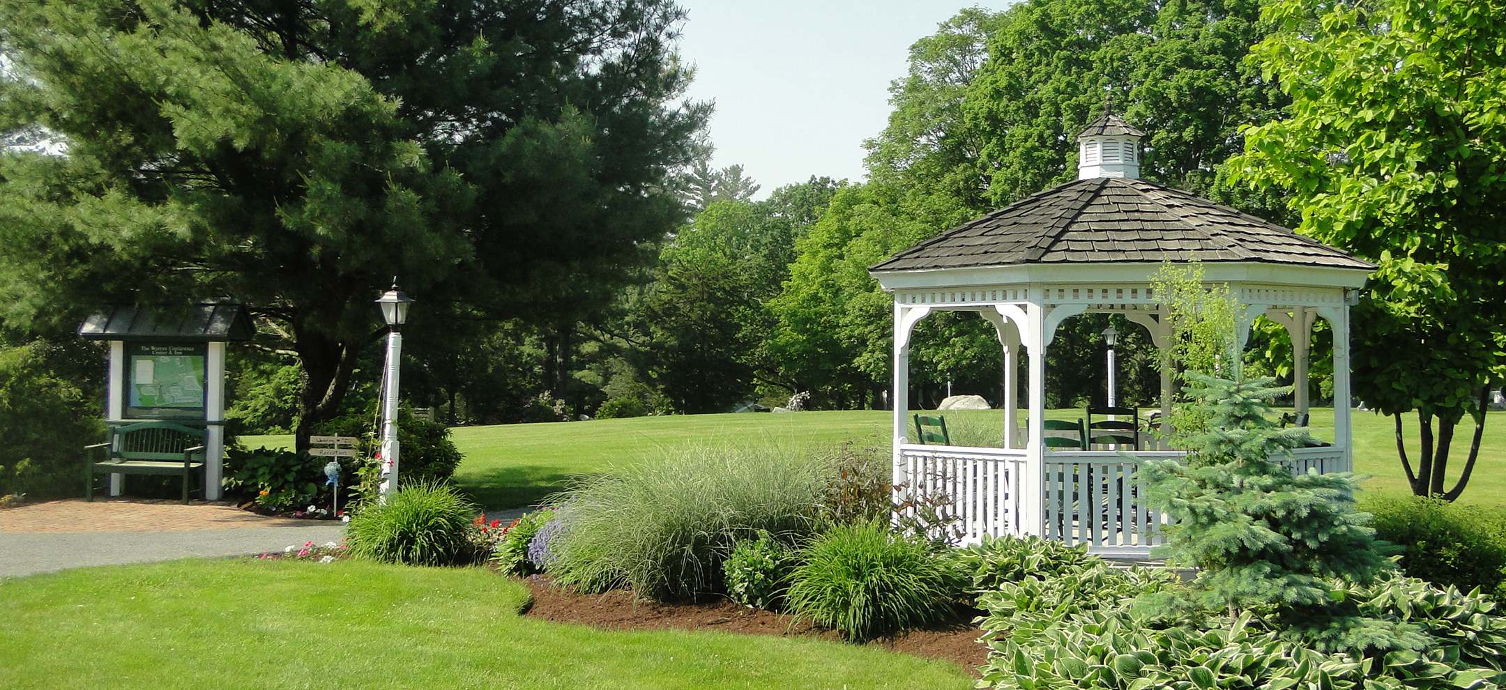 Warren Conf Cent pergola and path entrance crop 1